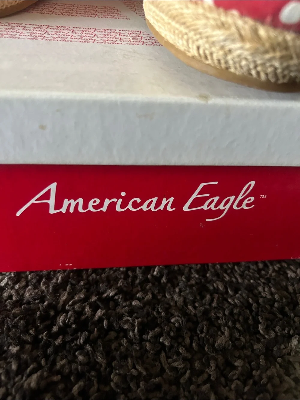 American Eagle Outfitters Red and White Polka Dot Espadrille Wedges